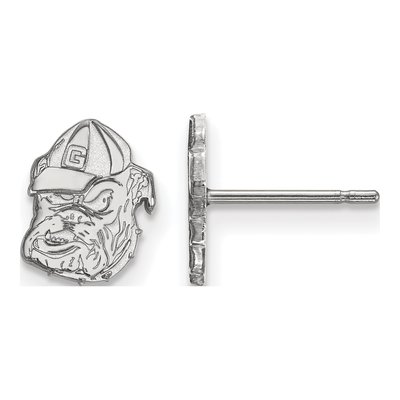 University of Georgia 10K White Gold Bulldog Extra Small Earrings