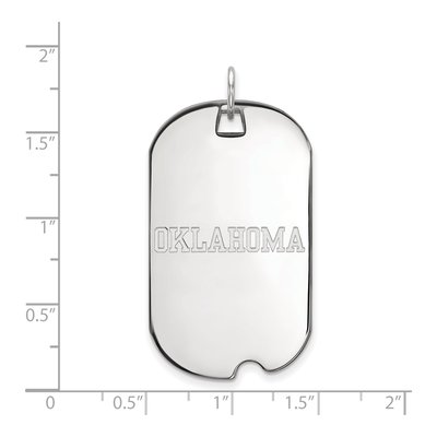 University of Oklahoma 10K White Gold Large Dog Tag Pendant – view 2