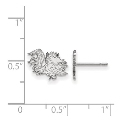 University of South Carolina 10K White Gold USC Gamecocks Extra Small Stud Earrings – view 2