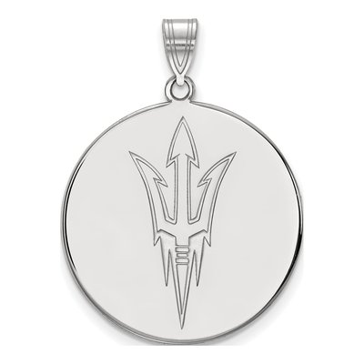 Arizona State University 10K White Gold Pitchfork Extra Large Disc Pendant