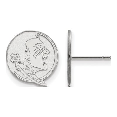 Florida State University 10K White Gold Seminole Small Stud Earrings