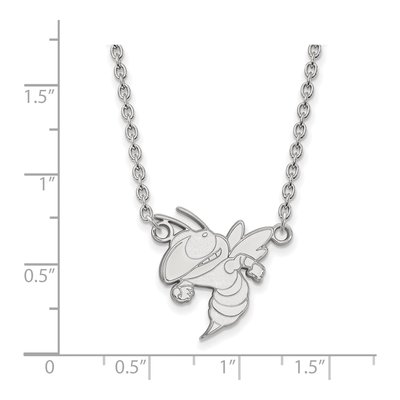 Georgia Institute of Technology 10K White Gold Medium Jacket Large Necklace – view 2