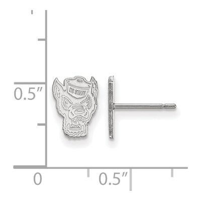 North Carolina State University 10K White Gold Wolf Extra Small Stud Earrings – view 2