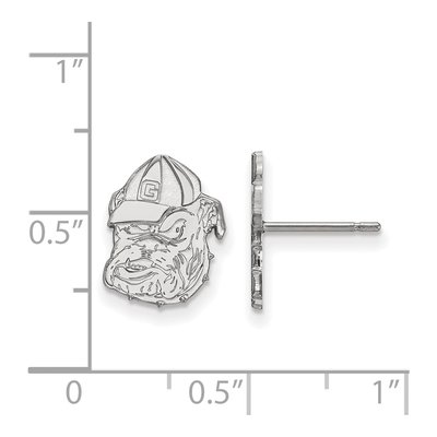 University of Georgia 10K White Gold Bulldog Small Stud Earrings – view 2