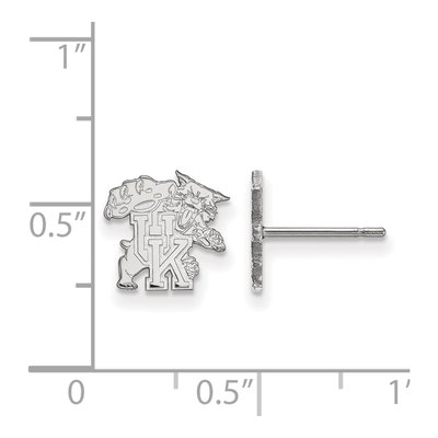 University of Kentucky 10K White Gold U-K Wildcat Extra Small Earrings – view 2