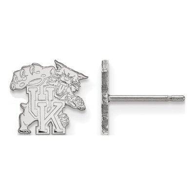 University of Kentucky 10K White Gold U-K Wildcat Extra Small Earrings
