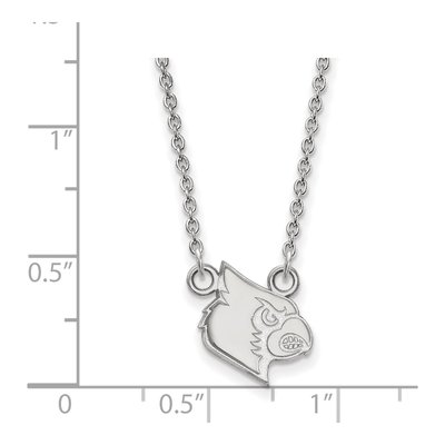 University of Louisville 10K White Gold Cardinal Small Necklace – view 2