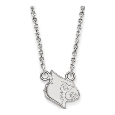 University of Louisville 10K White Gold Cardinal Small Necklace