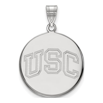 University of Southern California 10K White Gold U-S-C Large Disc Pendant