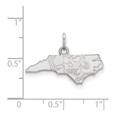 East Carolina University 10K White Gold Map Extra Small Pendant – view 2