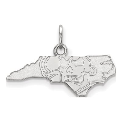 East Carolina University 10K White Gold Map Extra Small Pendant