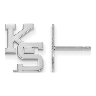 Kansas State University 10K White Gold K-S Small Stud Earrings