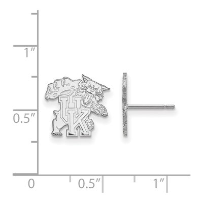 University of Kentucky 10K White Gold U-K Wildcat Small Stud Earrings – view 2