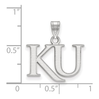 University of Kansas 10K White Gold K-U Small Pendant – view 2