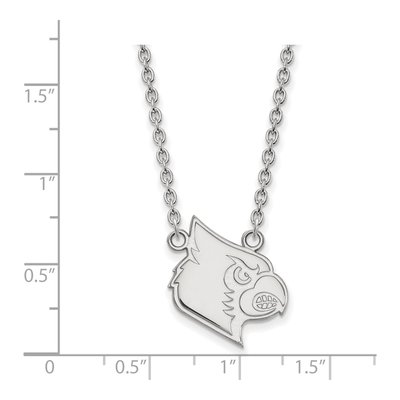 University of Louisville 10K White Gold Large Cardinal Necklace – view 2
