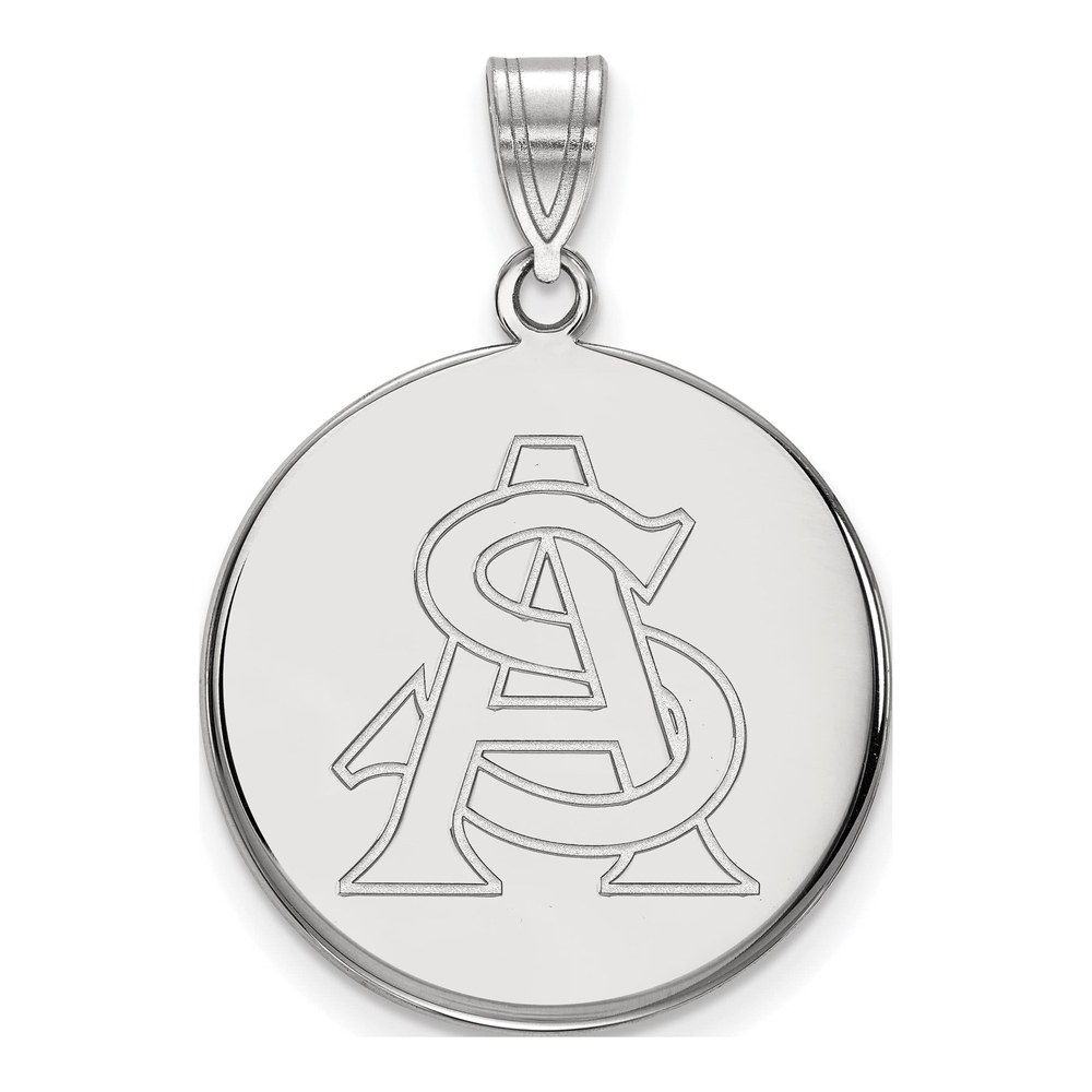Arizona State University 10K White Gold A-S Large Disc Pendant