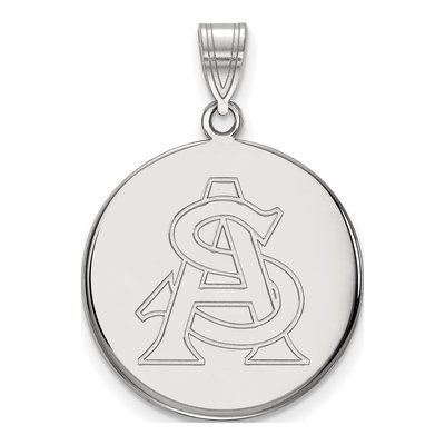 Arizona State University 10K White Gold A-S Large Disc Pendant