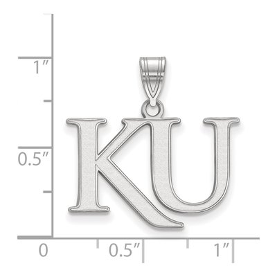 University of Kansas 10K White Gold K-U Medium Pendant – view 2