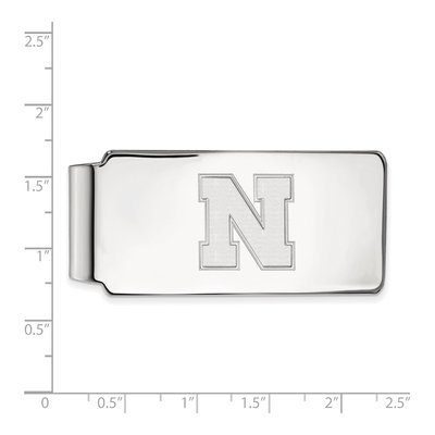 10K White Gold Logoart University Of Nebraska Letter N Money Clip – view 2