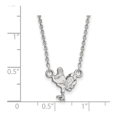 Virginia Tech 10K White Gold Hokiebird Small Necklace – view 2