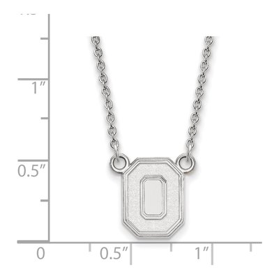 Ohio State University 10K White Gold Small Letter O Necklace – view 2