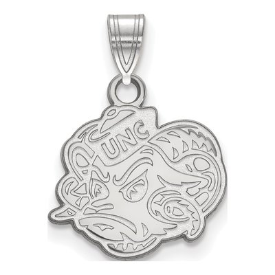 University of North Carolina 10K White Gold Ram Small Pendant