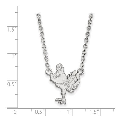Virginia Tech 10K White Gold Hokiebird Large Necklace – view 2