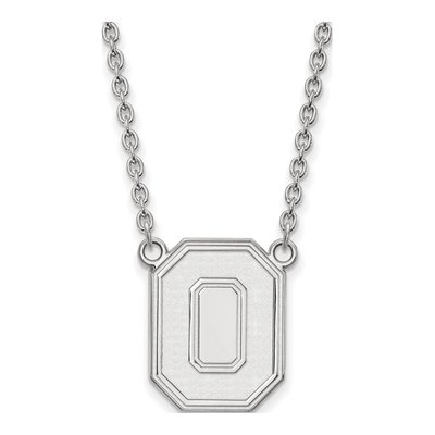 Ohio State University 10K White Gold Large Letter O Necklace
