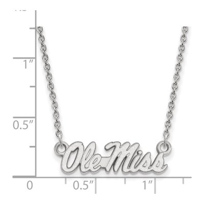 University of Mississippi 10K White Gold Ole Miss Small Necklace – view 2