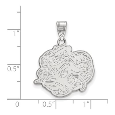 University of North Carolina 10K White Gold Ram Large Pendant – view 2