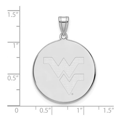 West Virginia University 10K White Gold Extra Large Disc Pendant – view 2