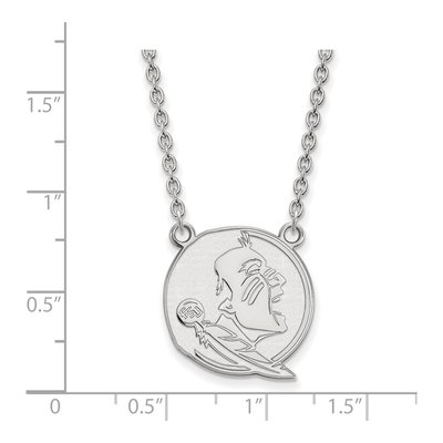 Florida State University 10K White Gold Seminole Large Necklace – view 2