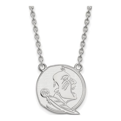 Florida State University 10K White Gold Seminole Large Necklace
