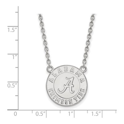 University of Alabama 10K White Gold Crimson Tide Large Necklace – view 2