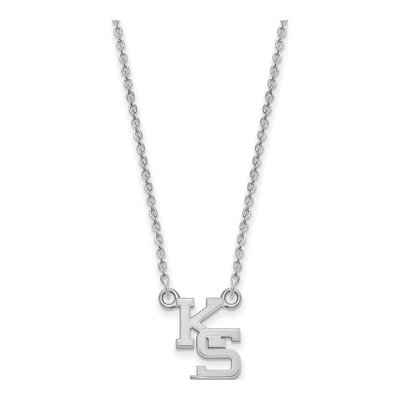 Kansas State University 10K White Gold K-S Small Necklace – view 2