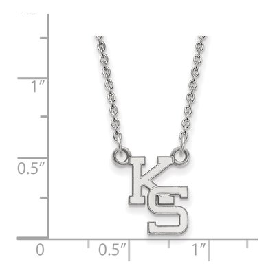 Kansas State University 10K White Gold K-S Small Necklace – view 3