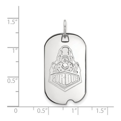 10K White Gold Logoart Purdue University Boilermakers Train Logo Small Dog Tag Pendant – view 2