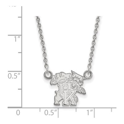 University of Kentucky 10K White Gold U-K Wildcat Small Necklace – view 2