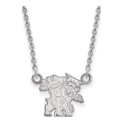 University of Kentucky 10K White Gold U-K Wildcat Small Necklace