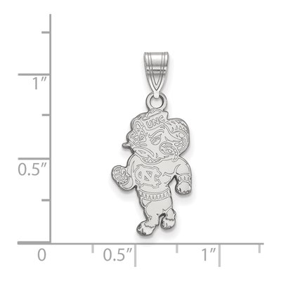 University of North Carolina 10K White Gold Ram Large Pendant – view 2