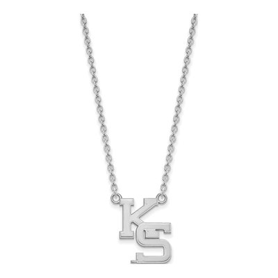 Kansas State University 10K White Gold K-S Large Necklace – view 2