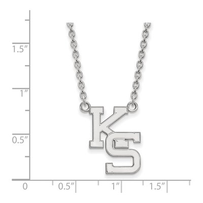 Kansas State University 10K White Gold K-S Large Necklace – view 3