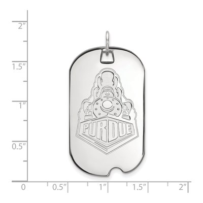 Purdue University 10K White Gold Boilermakers Large Dog Tag Pendant – view 2