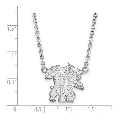 University of Kentucky 10K White Gold U-K Wildcat Large Necklace – view 2