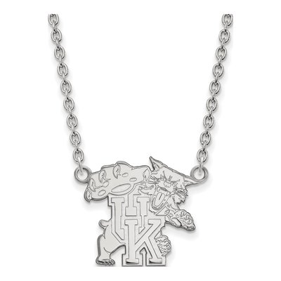 University of Kentucky 10K White Gold U-K Wildcat Large Necklace