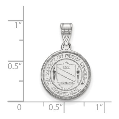 University of North Carolina 10K White Gold Medium Crest Pendant – view 2