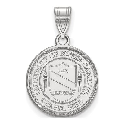 University of North Carolina 10K White Gold Medium Crest Pendant