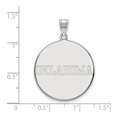 University of Oklahoma 10K White Gold Extra Large Disc Pendant – view 2