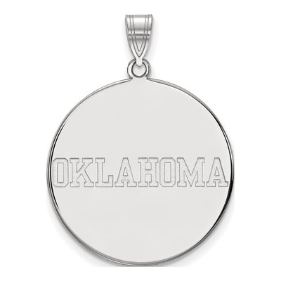 University of Oklahoma 10K White Gold Extra Large Disc Pendant