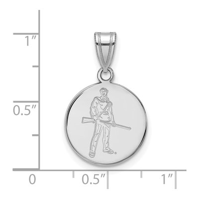 West Virginia University 10K White Gold Mountaineer Medium Disc Pendant – view 2